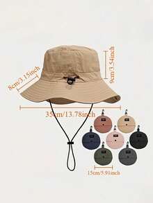 1 buah Topi Ember Tahan Air, Desain Satu Bagian, Dapat Dilipat untuk Penyimpanan, Ringan dan Cepat Kering, Topi Pelindung Matahari untuk Wanita, Perjalanan Luar Ruangan, Pantai, dan Kembali ke Sekolah - A - View 9