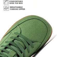 HOBIBEAR Zapatillas de caminar unisex con puntera ancha, media caña, forro cómodo, zapatillas deportivas planas - Verde - Ver 2