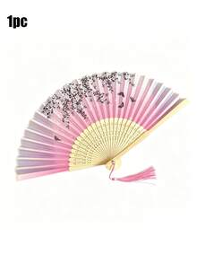 5/4/3/2/1件古典折扇，櫻花花瓣圖案，手工製作復古竹製折扇附流蘇－優雅女性禮物、婚禮伴手禮、傳統中式服飾手持扇，適合春夏、婚禮裝飾與家居裝飾 - 多色 - 查看 19
