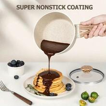 Sauce Pan With Lid, Nonstick Saucepans 1.5QT&2QT&3QT, Granite Sauce Pan 3pcs, Stone Saucepan Set, Small Pot With Lid, Nonstick Sauce Pot Set, White - View 3