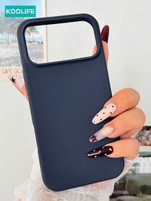 1pc Deep Navy Blue Smooth Silicone + PC Magnetic Phone Case, Inner Flocked Anti-Scratch Cushioning, Business Minimalist Fashion Design, Raised Camera Frame Anti-Wear, Compatible With Iphone 18 Pro/18 Pro Max/17/17 Pro/17 Pro Max/16/15/14/13/12/11 - Far Peak Blue - View 5