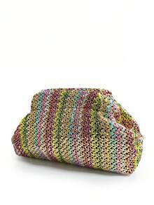Dedoo This Lady Is Holding A Woven Pleated Clutch Bag, The Pleats Are Light As Clouds, Fashion And Minimalist (Gift Bag Included) - Multicolor - View 5