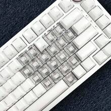 Juego de 21 teclas en blanco sin letras ni patrones de PC transparente, diseño en forma de corazón, estilo Y2K lindo con retroiluminación RGB, teclas personalizadas compatibles con interruptores MX universales para teclados mecánicos de juego del 60%, 65% y 75%, múltiples colores semitransparentes disponibles - Ver 4