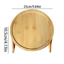 Sofa Arm Tray Table, Clip On Couch Armrest Tray, Foldable Wooden Snack Table For Drinks, Phone, Laptop And Breakfast - Multicolor - View 10