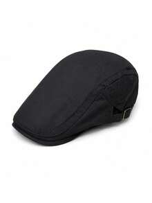 Topi Newsboy Berongga dan Bernapas, Warna Polos, Gaya Baru Musim Gugur/Dingin, Topi Beret Unisex, Topi Baseball Kasual Luar Ruangan - Sisi-sisi yang berongga - View 4