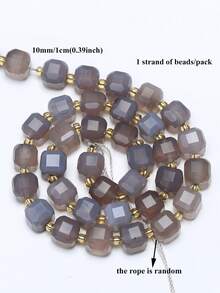 1 Strand 6/8/10mm Natural Grey Agate Stone Beads Faceted Square Cube Beads For Jewelry Making Diy Bracelet Beading Accessories - Multicolor - View 10