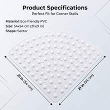 1pc Corner Shower Mat, Non-Slip Triangle Bath Mat With Suction Cups And Drain Holes, Waterproof PVC Bathroom Floor Mat, Safety Anti-Fall Shower Rug For Bathroom Bathtub, 3 Colors Available - Multicolor - View 4