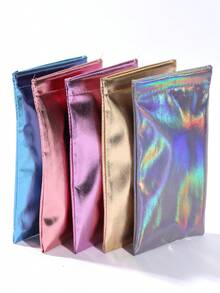 1 pieza Bolsa portátil de gafas de colores para mujeres, bolsa de gafas elegante y brillante, estuche de almacenamiento de gafas de moda ligero y protector, bolsa de gafas de moda - Multicolor - Ver 3