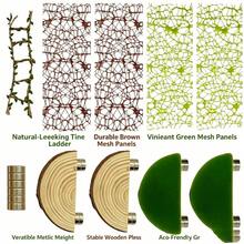 Jumping Spider Habitat Decor Set, Wooden Terrarium Background, Climbing Net, Rope Bridge, Jumping Platform, Spider Terrarium Accessories Kit - Jumping Spider Habitat - View 2