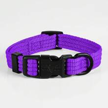 Adjustable Nylon Dog Collar For Small Dogs, Pet Neck Collar, Dog Leash Collar - Purple - View 1