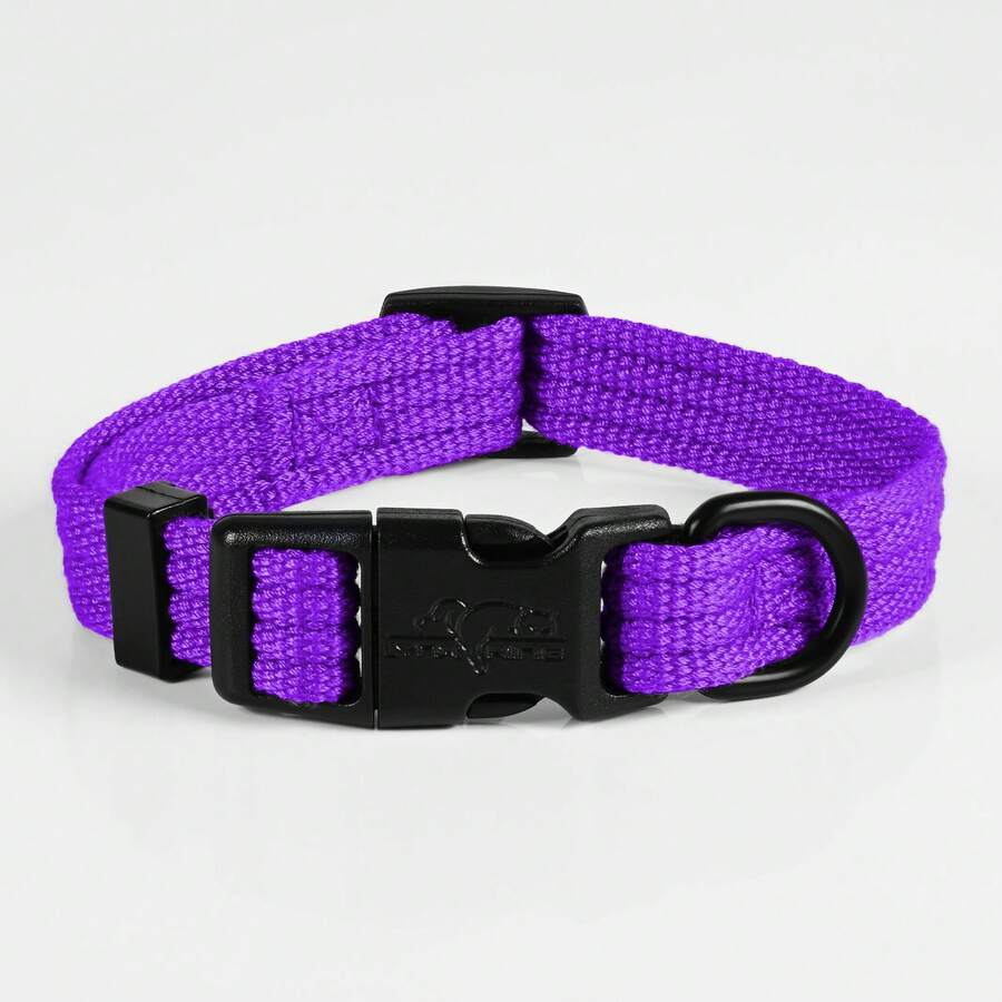 Adjustable Nylon Dog Collar For Small Dogs, Pet Neck Collar, Dog Leash Collar - Purple - View 1