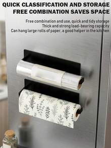 Tempat Tisu Dapur Magnetik untuk Kulkas - Magnet Perekat Kuat, Mudah Digunakan dengan Satu Tangan, Tidak Perlu Pengeboran untuk Pemasangan di Dinding, Cocok untuk Kulkas, Dapur dan Kamar Mandi, Aksesori Dapur Hemat Ruang - View 3