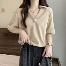 Women Tops - Khaki - View 7