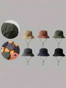 1 buah Topi Ember Tahan Air, Desain Satu Bagian, Dapat Dilipat untuk Penyimpanan, Ringan dan Cepat Kering, Topi Pelindung Matahari untuk Wanita, Perjalanan Luar Ruangan, Pantai, dan Kembali ke Sekolah - A - View 6