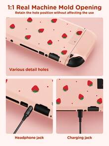 Ayotu Casing TPU Ultra Tipis Motif Stroberi & Polkadot Merah untuk Switch OLED/Lite/New Switch2 (2025). Kompatibel dengan Dock, Tidak Perlu Dilepas. Tahan Benturan & Debu. Tersedia Berbagai Warna. Romantis Musim Semi, Gaya Pedesaan, Hari Valentine, Tahun Baru, Kembali ke Sekolah. - View 3