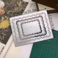1pc Silver Fantasy Theme Wavy Rectangular Frame Metal Cutting Die, Suitable For DIY Scrapbooking, Card Making And Photo Album Crafts - Silver - View 9