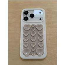 4pcsCute Pink And White Silicone Suction Cup Heart-Shaped Soft Silicone Phone Case, Korean Version Dopamine Heart-Shaped Design, With Suction Cup Holder, Soft Silicone Back Cover, Compatible With IPhone 17 Pro Max 16 15 13 12 11 Pro Max Plus - View 8