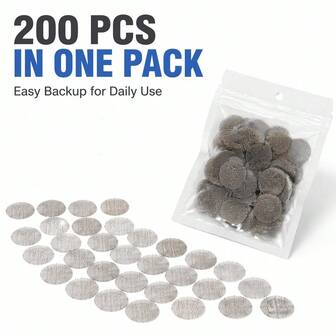 200入/包，新款金屬過濾網，煙管配件灰燼過濾網，金屬過濾圓盤，煙管專用擋灰配件，袋裝過濾網，抽煙配件工具！