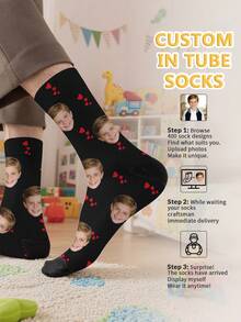 Calcetines de media caña con patrón personalizado para niños, adecuados para regalos - Multicolor - Ver 3