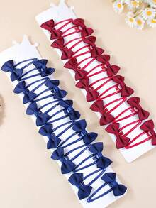 24 piezas Pinzas para el cabello estilo casual versátil BB, combinación de pinzas para el cabello rojas y azules, pinzas para el cabello versátiles para fijar, pinzas para el cabello multifuncionales, se pueden usar para decorar bolsos y combinar con atuendos, adecuadas para uso diario - Multicolor - Ver 3