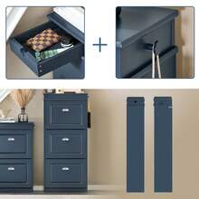 SoBuy 3 Flip-Drawers Shoe Cabinet Shoe Rack Shoe Storage Cupboard Organizer Blue W53 X D24 X H118cm FSR94-B - 藍色 - 查看 6