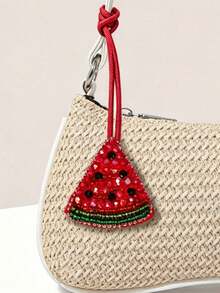 Gantungan Tas Liburan Bergaya Minimalis, Liontin Pohon Kelapa Imitasi dengan Manik-Manik Warna Kontras, Aksesori Dekoratif Mini yang Indah, Desain Unik, Liontin Serbaguna untuk Sehari-hari, Cocok untuk Tas dan Pakaian Sehari-hari Saat Liburan di Pantai - Merah - View 3