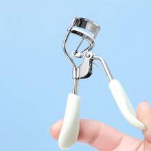 Miniso Fresh Eye Beauty Eyelash Curler With Soft Silicone Pad, Wide Curved Lash Curling Tool For Natural Long Lasting Eyelash Curl, Comfort Non-Scratch Handle Makeup Accessory - White - View 1