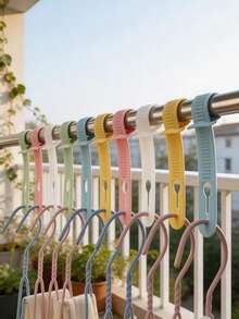 30/20/10/1pc Windproof Silicone Clothes Hanger Clips, Colorful Non-Slip Laundry Clips, Macaron Color Hanger Locks, Suitable For Wardrobe Storage, Balcony Outdoor Drying Rack, Ins Style Closet Storage, Space-Saving - Multicolor - View 3