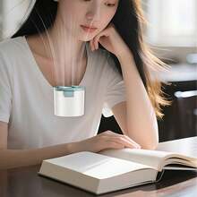 1pc Rechargeable Portable Neck Fan, Mini Neck Hanging Bladeless Fan, USB Charging, Rechargeable Mini Bladeless Fan, Air Cooler, Wearable Neck Strap Fan | Outdoor Cooling Accessory | Kitchen Gadget | Summer Travel Essential - Multicolor - View 4