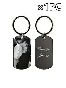 Llavero de metal personalizable, impreso con tu foto y texto, 4 estilos y 4 colores disponibles, paquete de 1 pieza, 3 piezas o 5 piezas. Perfecto como llavero, decoración de mochila, regalo de cumpleaños, regalo de aniversario y regalo del Día de San Valentín. - Multicolor - Ver 26