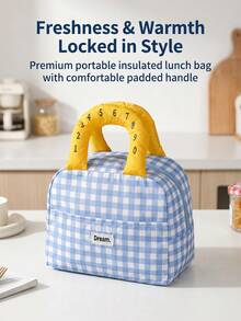 Bring Rice Insulated Lunch Bag, Office White-Collar Thermal Lunch Box Bag, Ice Pack Portable Thickened Large Capacity Student Lunch Bag - Multicolor - View 1