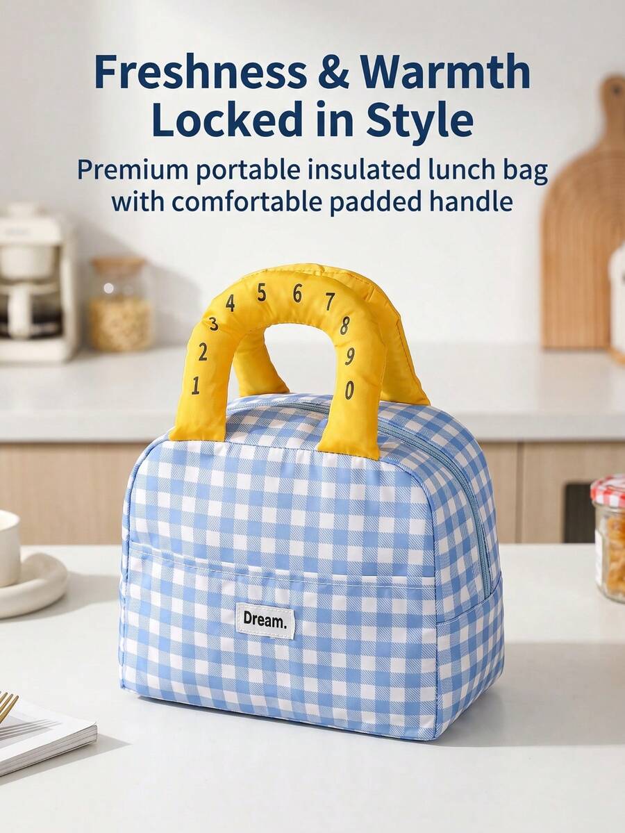 Bring Rice Insulated Lunch Bag, Office White-Collar Thermal Lunch Box Bag, Ice Pack Portable Thickened Large Capacity Student Lunch Bag - Multicolor - View 1