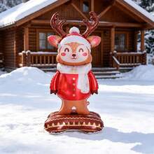 150cm Standing Base Christmas Deer Balloon Standing Scarf Reindeer Balloon Christmas New Year Party Decoration - Multicolor - View 1