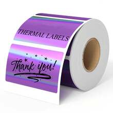 Gradient Purple Laser Thermal Stickers 40*30mm 230 Sheets Waterproof Self-Adhesive Purple Labels Portable Printable Stickers For Small Business Bakery Jewelry Gift Packaging Organizing - Violet Purple - View 2