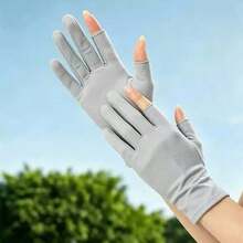 1 Pair Women's Short 2-Finger Exposed Sun Protection Gloves, Spring/Summer/Autumn Fashion Thin Touchscreen Anti-Slip Elastic Breathable Cycling Driving Hiking Running Sweat-Absorbing Sports Protective Gloves - Multicolor - View 7