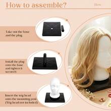 Wig Styling Holder Base For Tabletop Display Style Model Hair Hat Hairpieces Mask Salon Travel, Halloween - View 4