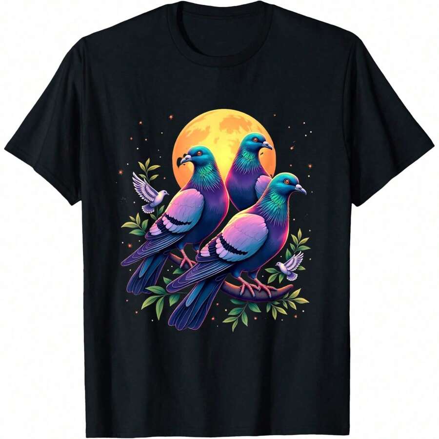 Three Quakers Howling At The Moon - Weird Meme T-Shirt For Parrot Lovers - White - View 1