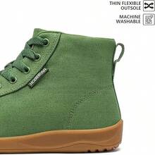 HOBIBEAR Zapatillas de caminar unisex con puntera ancha, media caña, forro cómodo, zapatillas deportivas planas - Verde - Ver 3