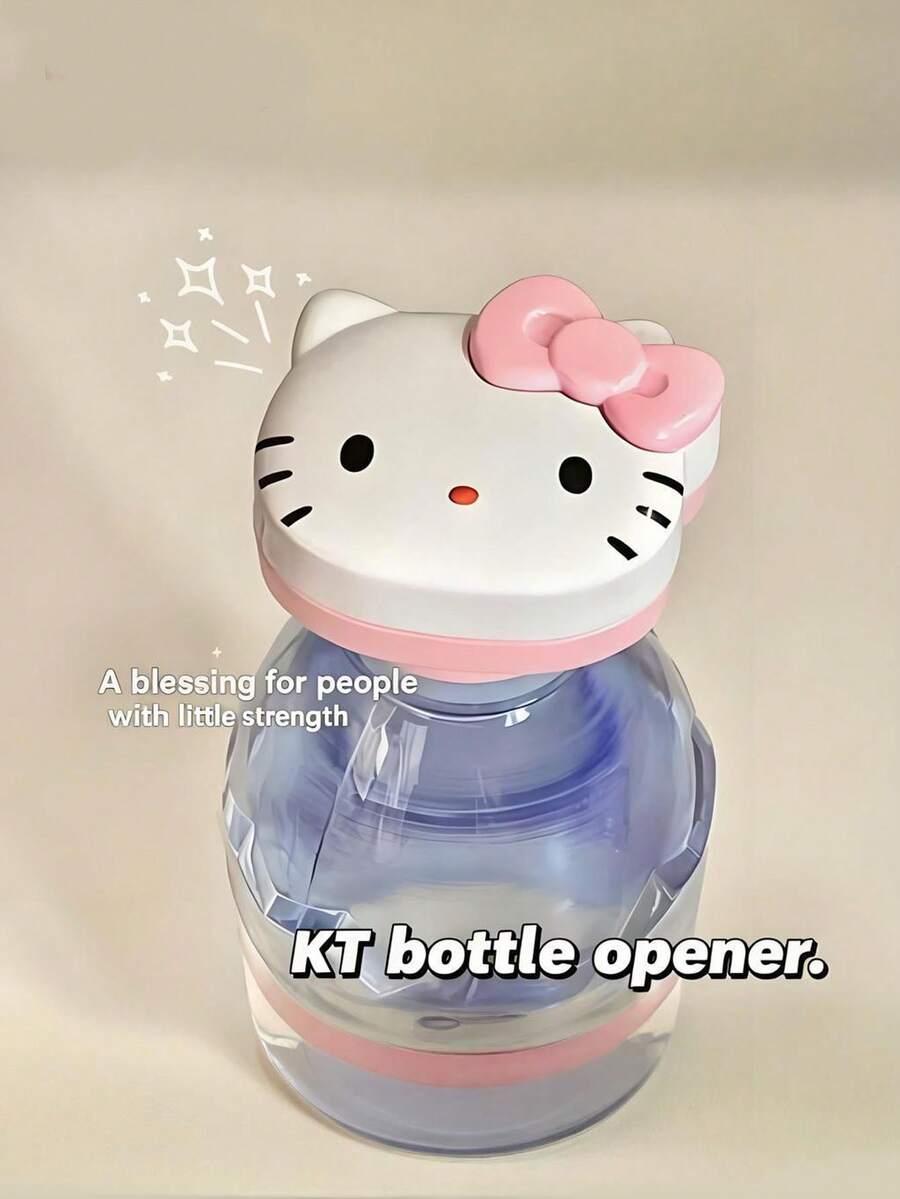 SANRIO 1個 HelloKitty 瓶蓋開瓶器 便攜可愛卡通居家水瓶開瓶器 夏季必備居家海灘度假髮夾抓夾 - 彩色 - 查看 1