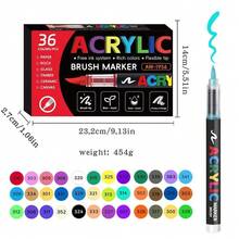 12/24/36/48-Color Acrylic Markers, Soft-Tipped Acrylic Pens, Fast-Drying Waterproof Acrylic Markers, Suitable For Canvas, Rock Painting, Wood, Stone, Glass, Ceramic, Textile Painting, And DIY Crafts, Making Them Ideal For Back-To-School Gifts, Suppli - Multicolor - View 13