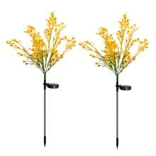1pc Solar Powered Rapeseed Flower Garden Light, Outdoor Garden Atmosphere Ground Light, Ni-MH Battery, Suitable For Outdoor Yard And Garden Environment Stainless Steel Lawn And Pathway Decorative Light, Rapeseed Landscape Ground Light - Rapeseed Flowers - View 7