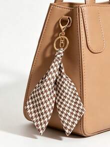 2pcs/Set Houndstooth Print Fabric Keychain Leopard Print Casual Bohemian Party Cute Street Style Zinc Alloy - Multicolor - View 2
