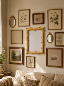 Vintage Gold Picture Frame, Elegant Antique Photo Frame Decor, Luxury Wall Art Frame, Botanical Artwork Display, Farmhouse Home Decor, Aesthetic Tabletop Frame, Classic European Style Frame For Living Room Bedroom Office - A - View 7