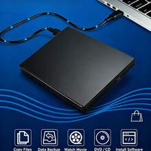 External CD DVD Drive, USB 3.0 Slim Portable Aluminum Optical Drive, Compatible With Laptop Desktop PC , Read Write CD DVD Data Backup Movie Play Software Installation Plug And Play, Ultra Thin Lightweight External Optical Disc Drive - View 4