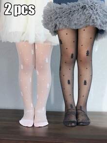 2 chiếc quần tất mỏng co giãn cao họa tiết thỏ jacquard cho bé gái mùa hè, thích hợp mặc ngoài - Nhiều màu - Xem 14