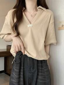 Women Tops - Khaki - View 5