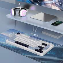 75% MageGee GK950 Mechanical Feeling Membrane Keyboard, 80 Keys, RGB Backlight, Wired & Wireless Mini Keyboard, Suitable For Laptop, PC, Portable Keyboard, Original MageGee Gaming Keyboard, For Family Gift [Color: Glacier Blue] - View 6