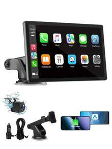 2026 New 7-Inch Wireless Apple CarPlay And Android Auto Car Player, Touchscreen Bluetooth Hands-Free/Screen Mirroring/Navigation/Voice Control/TF Card/AUX, Suitable For Cars, Trucks, SUVs - AHD Function - View 2