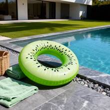 Adult Inflatable Swim Ring, Fruit Print Pool Float, Watermelon/Lemon/Lime/Orange/Kiwi/Dragon Fruit PVC Float - Kiwi Swimming Ring - View 5