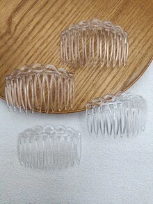 4/12pcs Women's 23-Teeth Plastic Hair Comb Set Suitable For Daily Hair Styling And Wearing - Multicolor - View 8